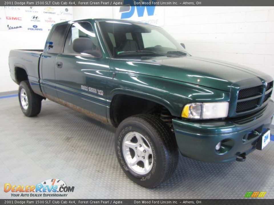 2001 Dodge Ram 1500 SLT Club Cab 4x4 Forest Green Pearl / Agate Photo #1
