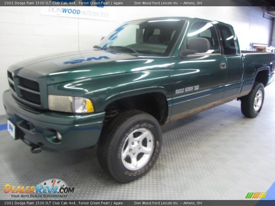 2001 Dodge Ram 1500 SLT Club Cab 4x4 Forest Green Pearl / Agate Photo #2
