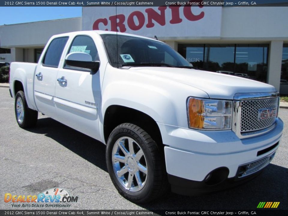 2012 GMC Sierra 1500 Denali Crew Cab 4x4 Summit White / Cocoa/Light Cashmere Photo #1