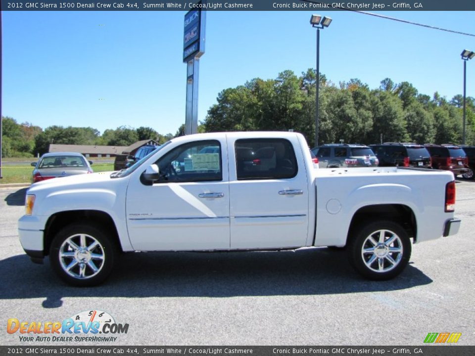 2012 GMC Sierra 1500 Denali Crew Cab 4x4 Summit White / Cocoa/Light Cashmere Photo #4