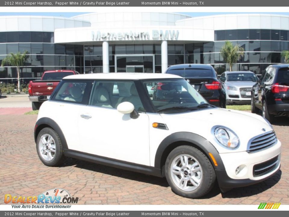 2012 Mini Cooper Hardtop Pepper White / Gravity Polar Beige Leather Photo #1