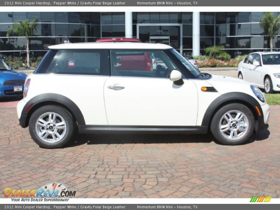2012 Mini Cooper Hardtop Pepper White / Gravity Polar Beige Leather Photo #3