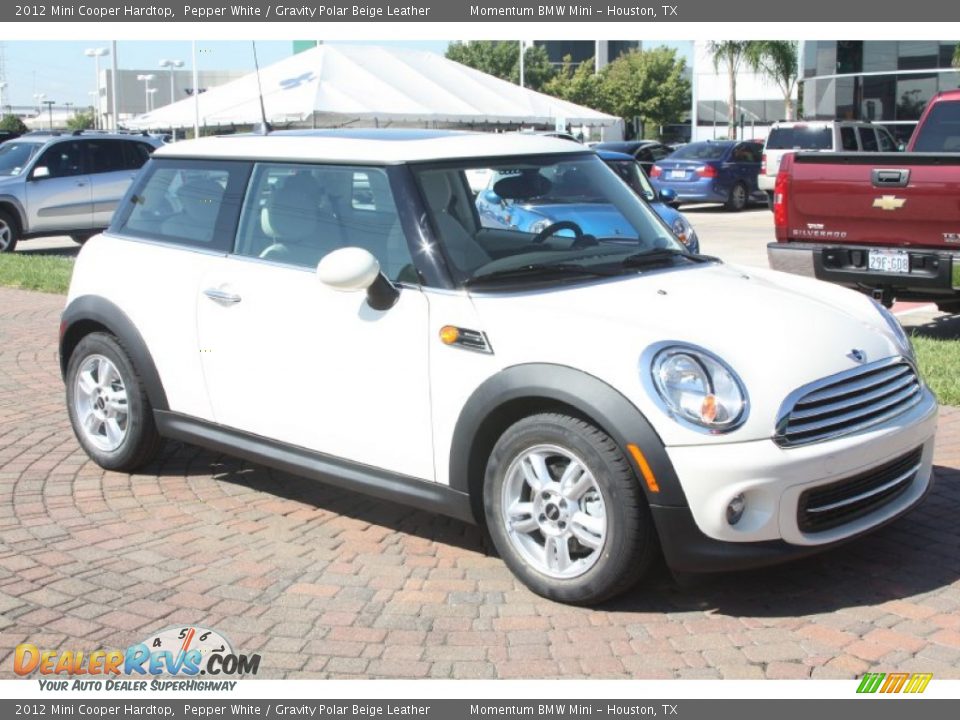 2012 Mini Cooper Hardtop Pepper White / Gravity Polar Beige Leather Photo #4