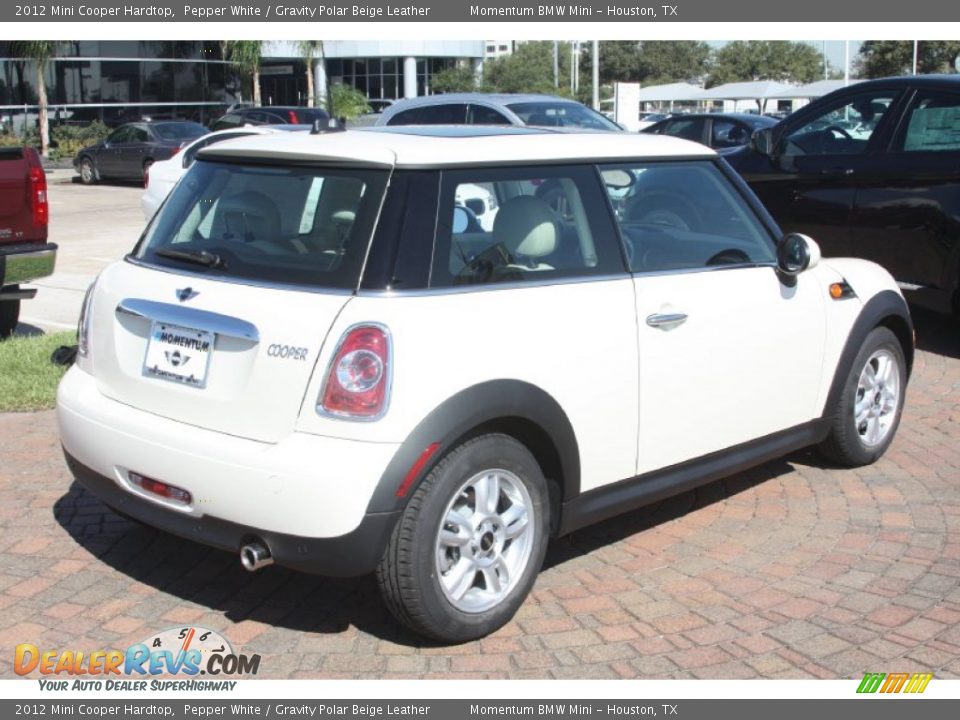 2012 Mini Cooper Hardtop Pepper White / Gravity Polar Beige Leather Photo #6