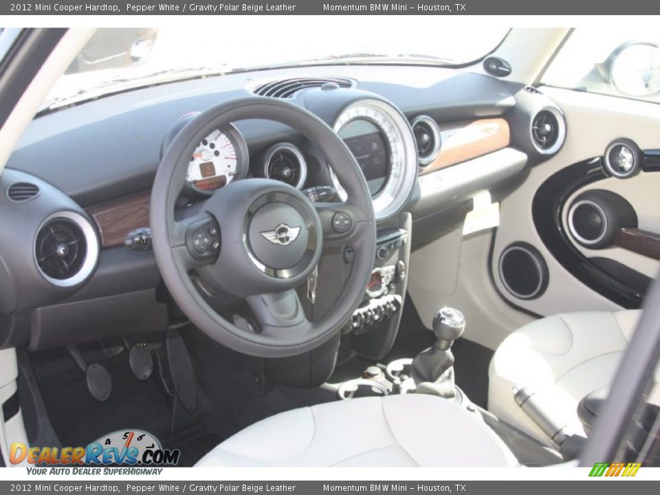 2012 Mini Cooper Hardtop Pepper White / Gravity Polar Beige Leather Photo #9
