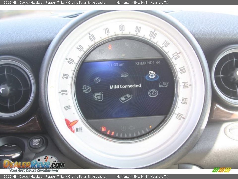 2012 Mini Cooper Hardtop Pepper White / Gravity Polar Beige Leather Photo #15