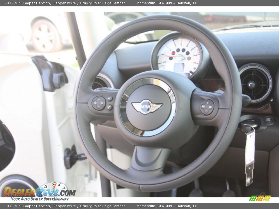 2012 Mini Cooper Hardtop Pepper White / Gravity Polar Beige Leather Photo #28
