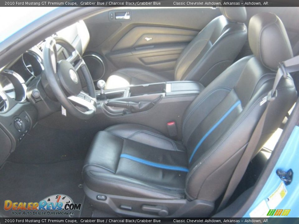 Charcoal Black Grabber Blue Interior 2010 Ford Mustang Gt