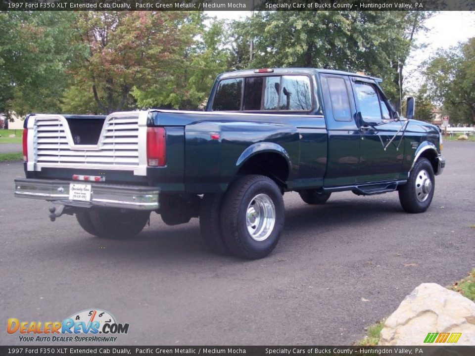 1997 Ford F350 XLT Extended Cab Dually Pacific Green Metallic / Medium Mocha Photo #13