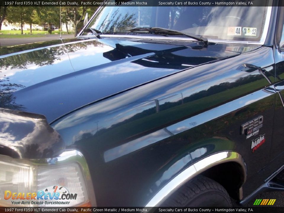 1997 Ford F350 XLT Extended Cab Dually Pacific Green Metallic / Medium Mocha Photo #19