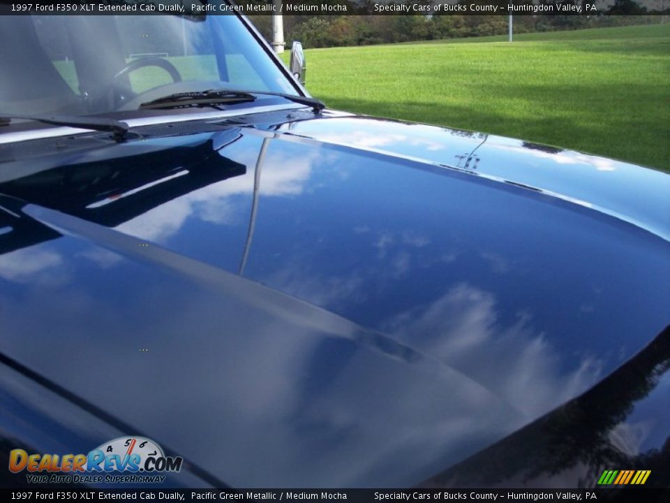 1997 Ford F350 XLT Extended Cab Dually Pacific Green Metallic / Medium Mocha Photo #21