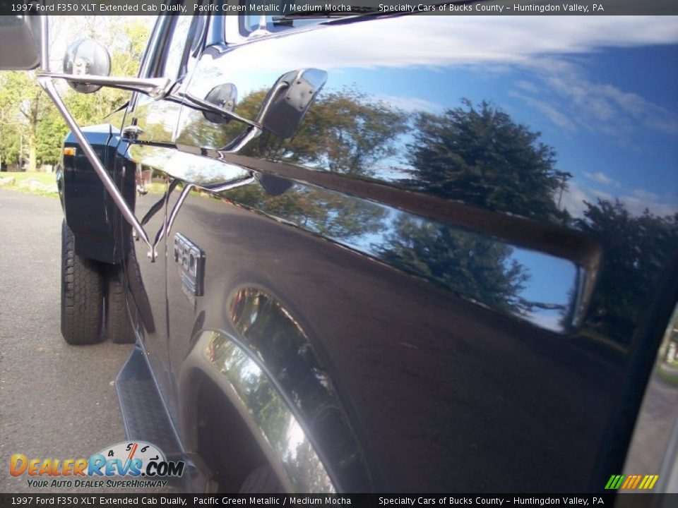 1997 Ford F350 XLT Extended Cab Dually Pacific Green Metallic / Medium Mocha Photo #22