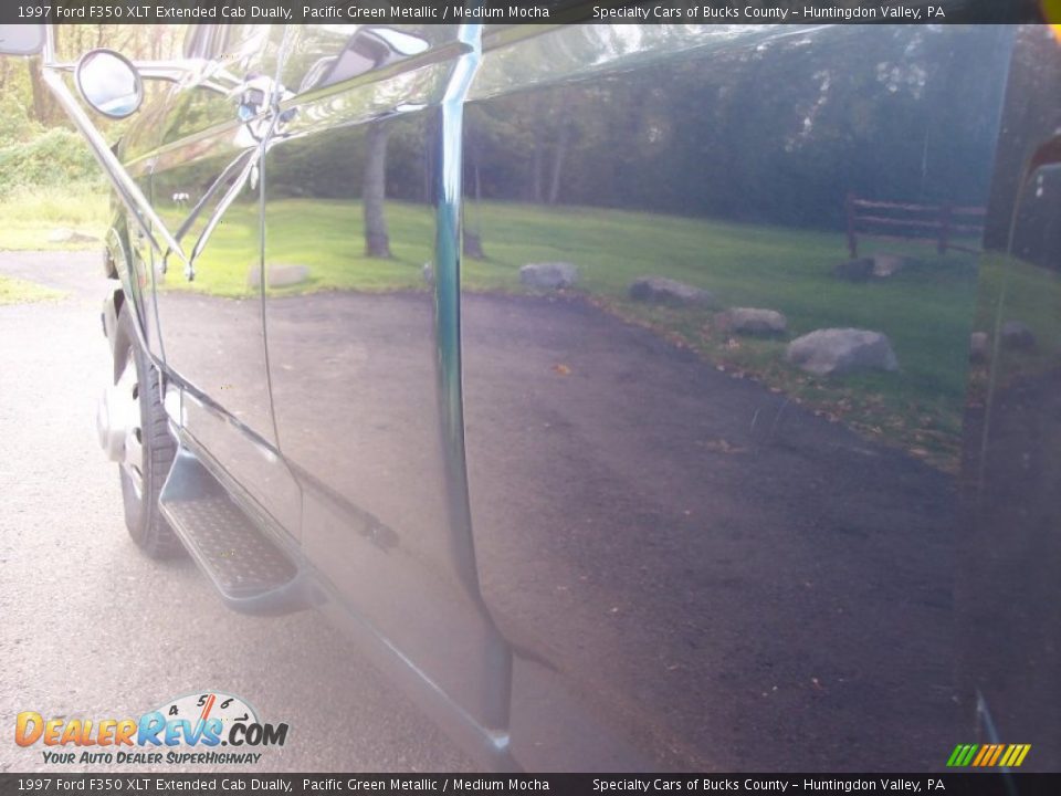 1997 Ford F350 XLT Extended Cab Dually Pacific Green Metallic / Medium Mocha Photo #24