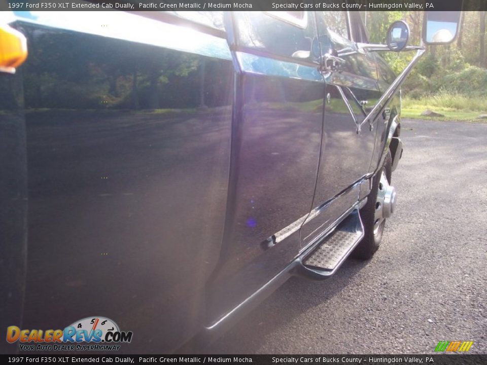 1997 Ford F350 XLT Extended Cab Dually Pacific Green Metallic / Medium Mocha Photo #25