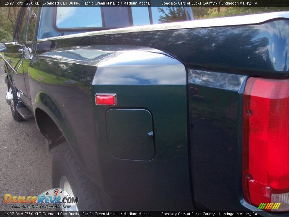 1997 Ford F350 XLT Extended Cab Dually Pacific Green Metallic / Medium Mocha Photo #27