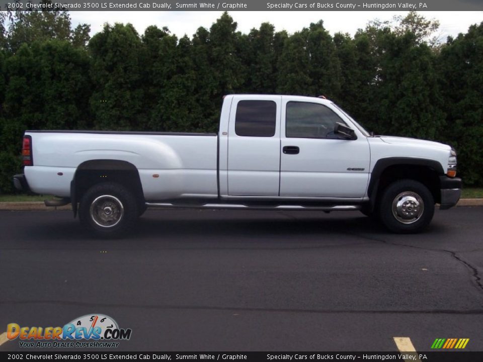 2002 Chevrolet Silverado 3500 LS Extended Cab Dually Summit White / Graphite Photo #4