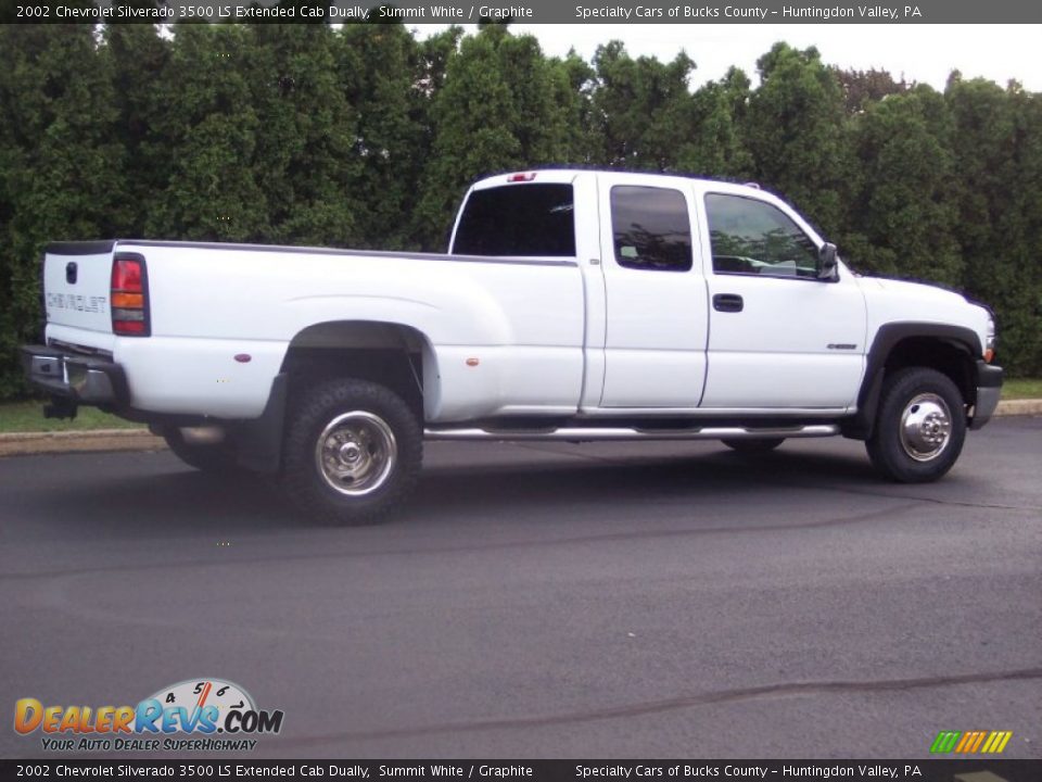 2002 Chevrolet Silverado 3500 LS Extended Cab Dually Summit White / Graphite Photo #5