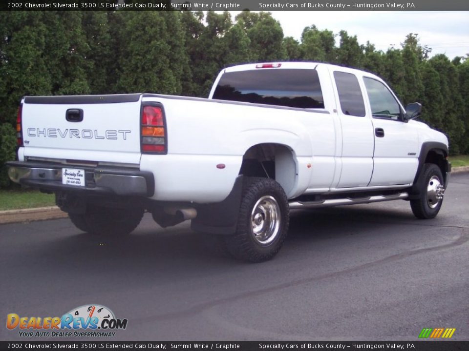 2002 Chevrolet Silverado 3500 LS Extended Cab Dually Summit White / Graphite Photo #6