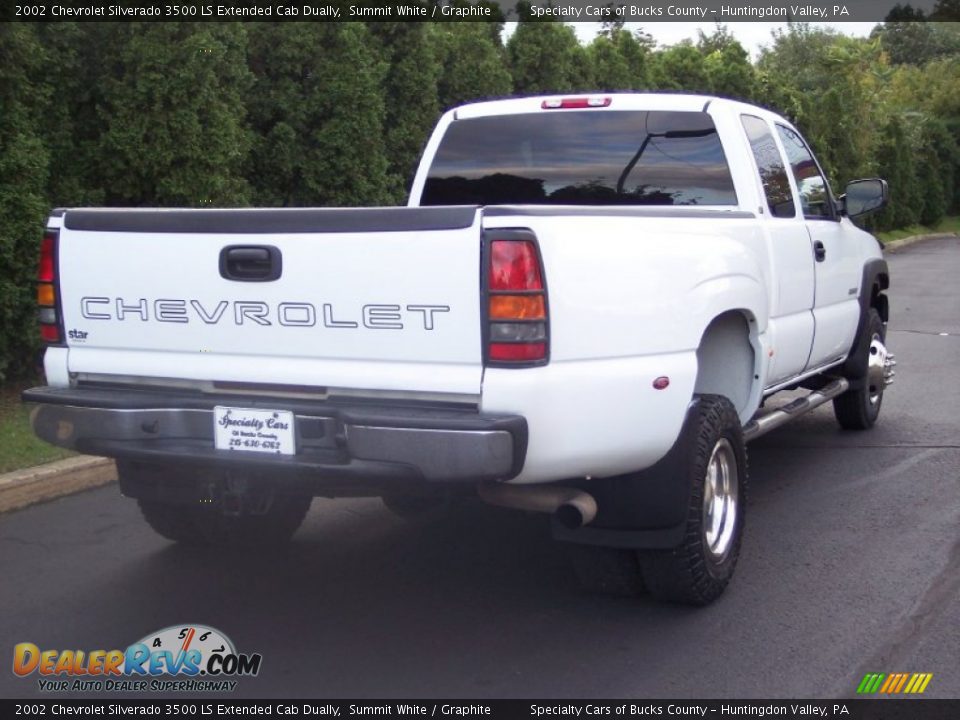 2002 Chevrolet Silverado 3500 LS Extended Cab Dually Summit White / Graphite Photo #7