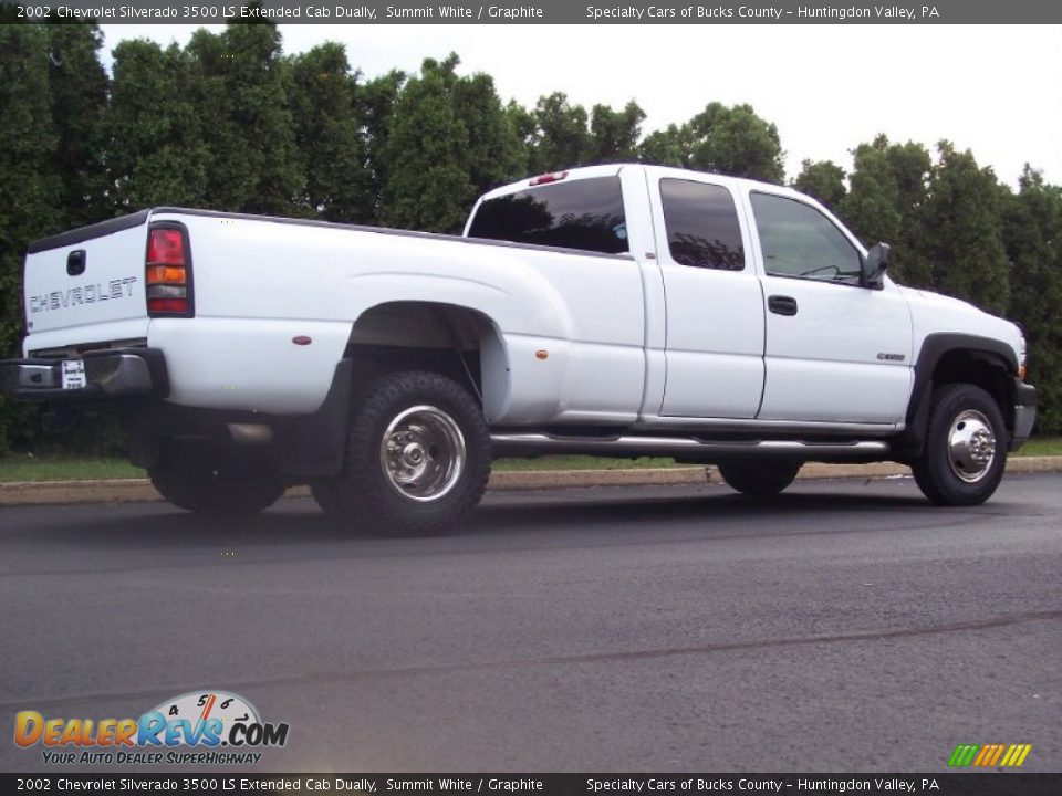 2002 Chevrolet Silverado 3500 LS Extended Cab Dually Summit White / Graphite Photo #8