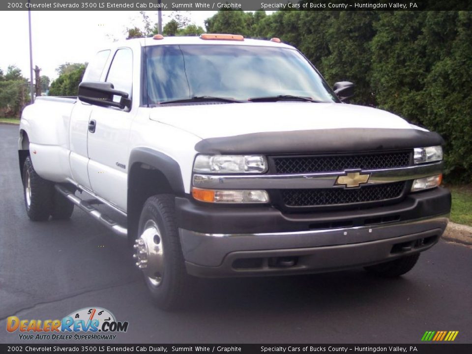 2002 Chevrolet Silverado 3500 LS Extended Cab Dually Summit White / Graphite Photo #9