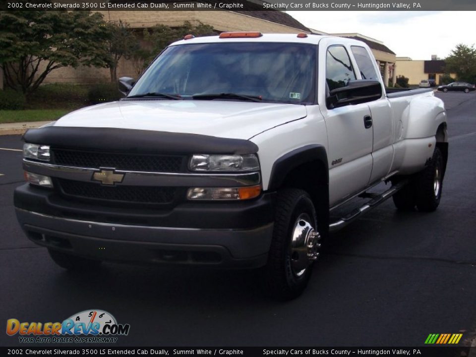 2002 Chevrolet Silverado 3500 LS Extended Cab Dually Summit White / Graphite Photo #10