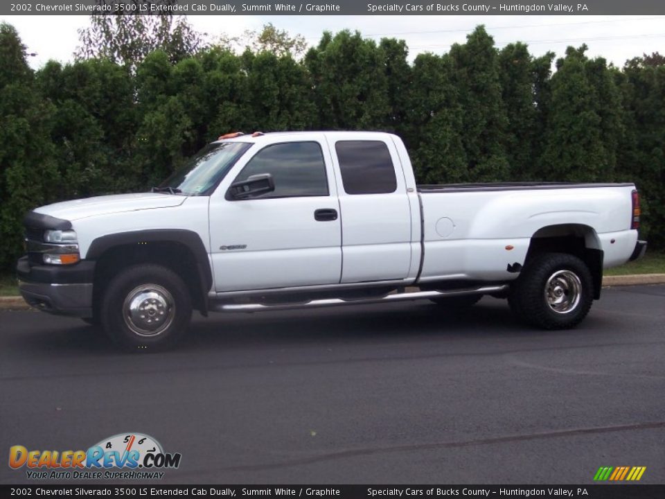 2002 Chevrolet Silverado 3500 LS Extended Cab Dually Summit White / Graphite Photo #13