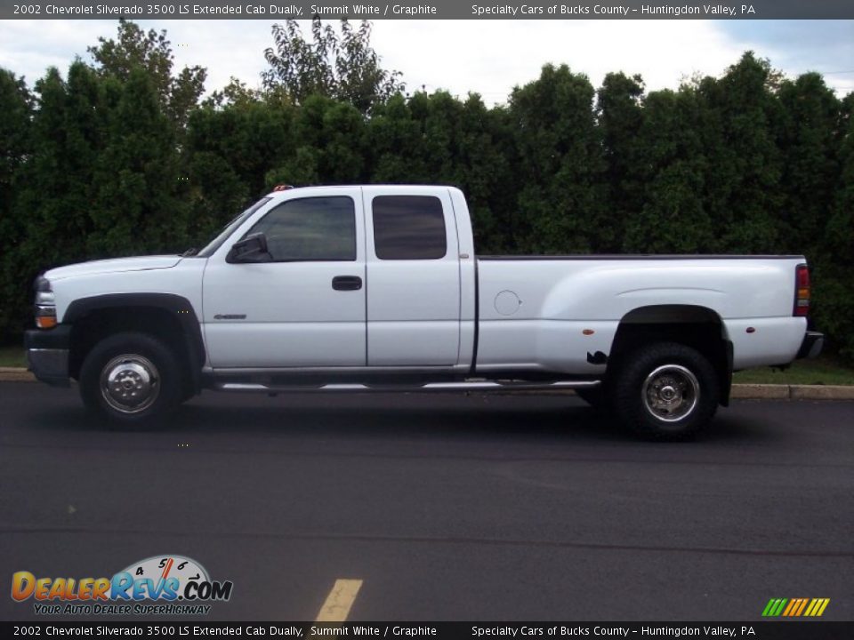 2002 Chevrolet Silverado 3500 LS Extended Cab Dually Summit White / Graphite Photo #14