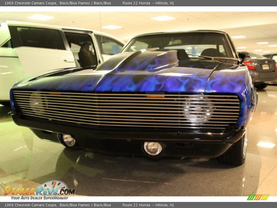 Black/Blue Flames 1969 Chevrolet Camaro Coupe Photo #26