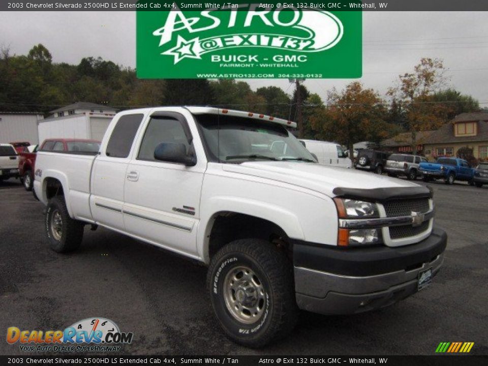 2003 Chevrolet Silverado 2500HD LS Extended Cab 4x4 Summit White / Tan Photo #1