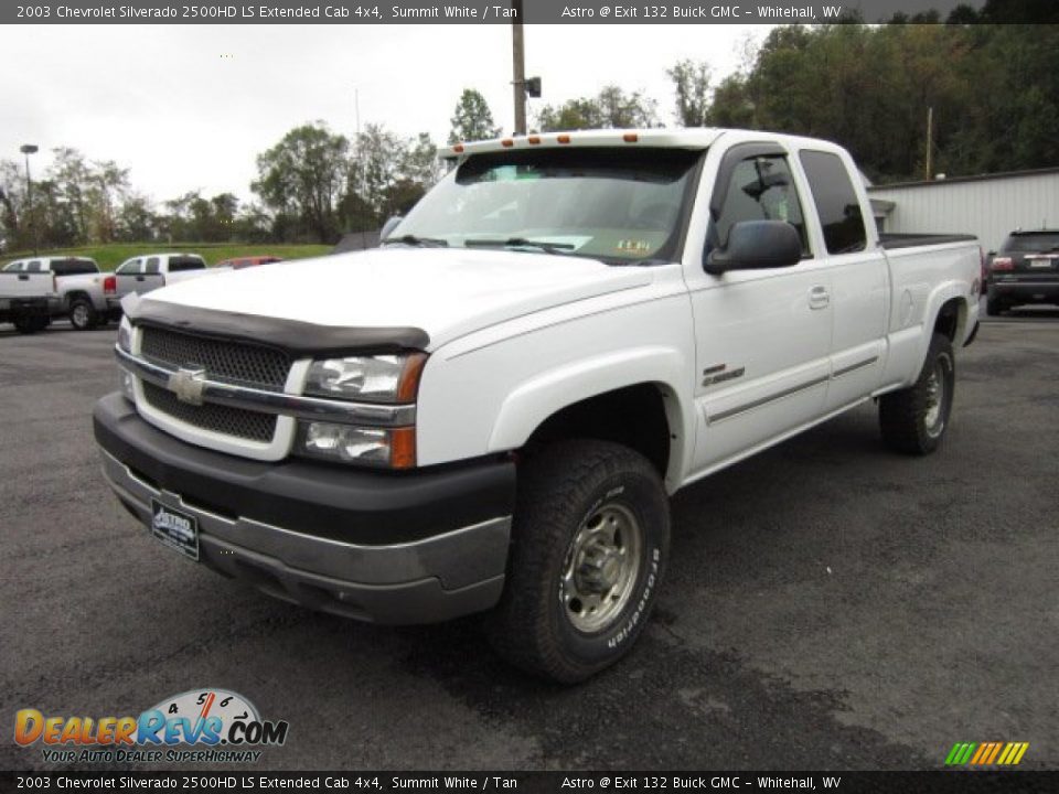 2003 Chevrolet Silverado 2500HD LS Extended Cab 4x4 Summit White / Tan Photo #3