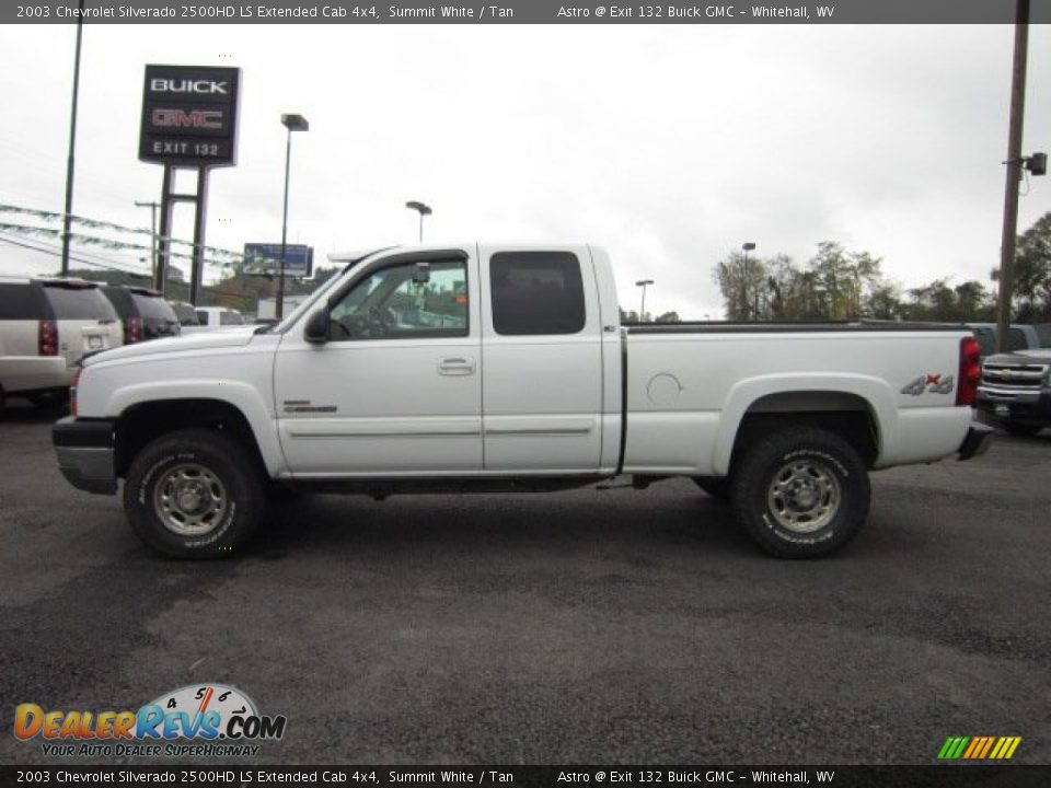 2003 Chevrolet Silverado 2500HD LS Extended Cab 4x4 Summit White / Tan Photo #4