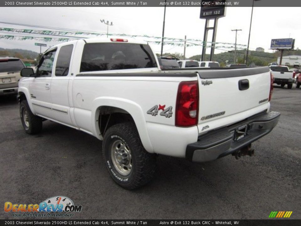 2003 Chevrolet Silverado 2500HD LS Extended Cab 4x4 Summit White / Tan Photo #5