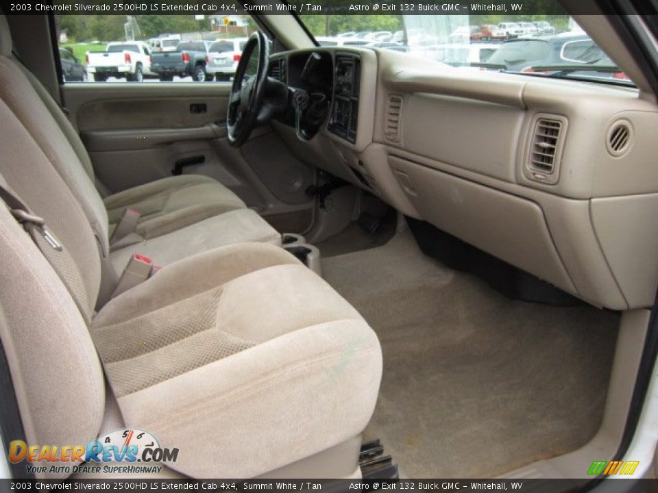 2003 Chevrolet Silverado 2500HD LS Extended Cab 4x4 Summit White / Tan Photo #10