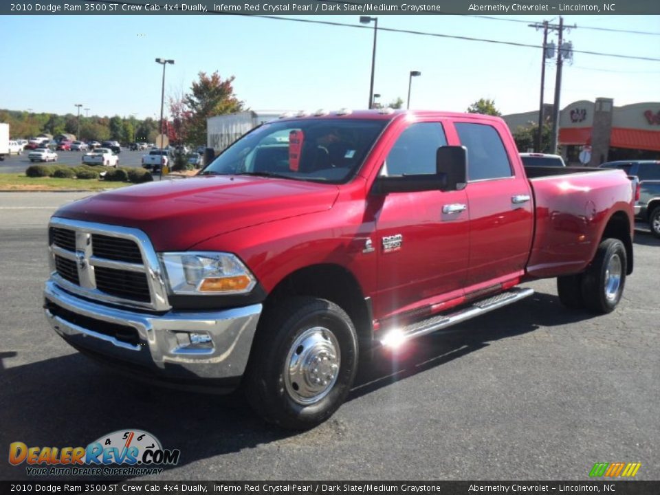 2010 Dodge Ram 3500 ST Crew Cab 4x4 Dually Inferno Red Crystal Pearl / Dark Slate/Medium Graystone Photo #1