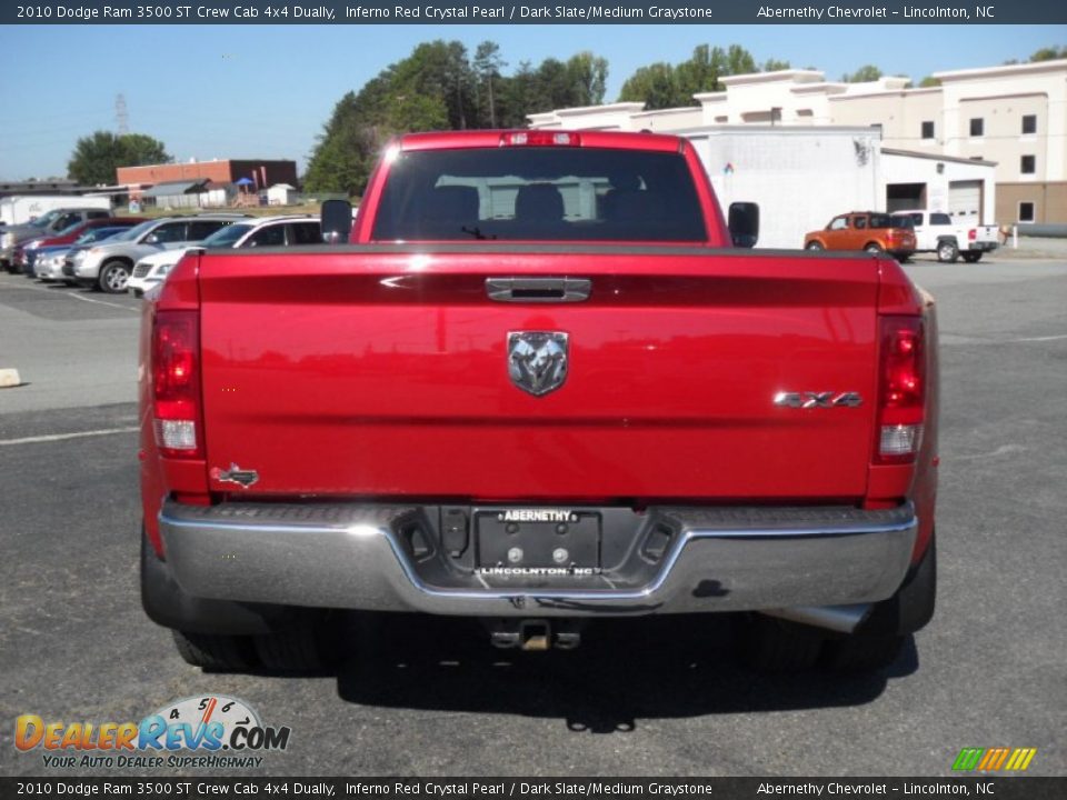 2010 Dodge Ram 3500 ST Crew Cab 4x4 Dually Inferno Red Crystal Pearl / Dark Slate/Medium Graystone Photo #3