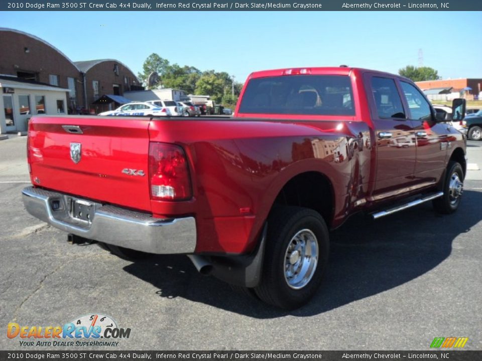 2010 Dodge Ram 3500 ST Crew Cab 4x4 Dually Inferno Red Crystal Pearl / Dark Slate/Medium Graystone Photo #4