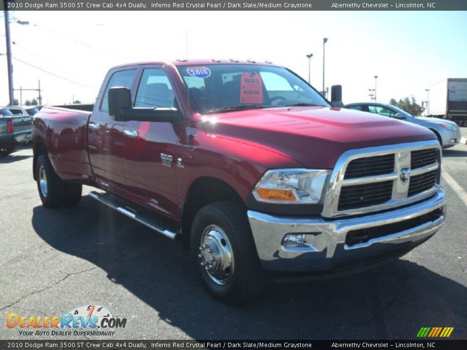 2010 Dodge Ram 3500 ST Crew Cab 4x4 Dually Inferno Red Crystal Pearl / Dark Slate/Medium Graystone Photo #5