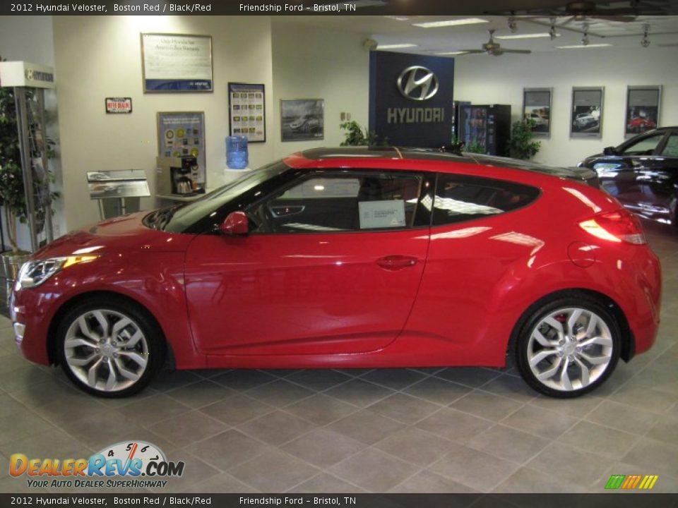 2012 Hyundai Veloster Boston Red / Black/Red Photo #1