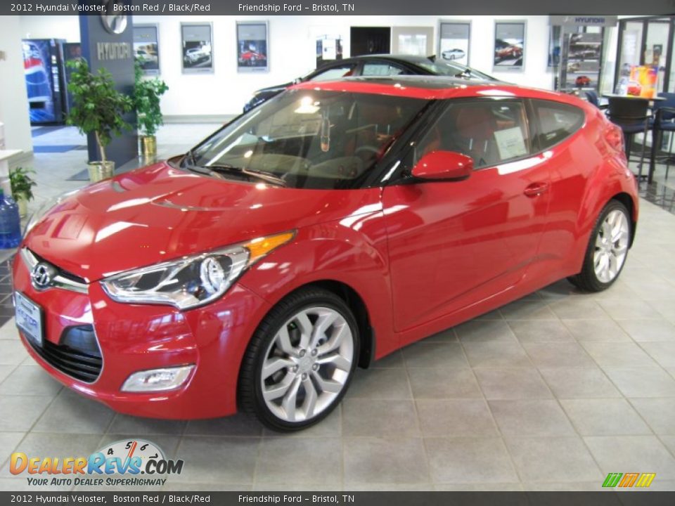 2012 Hyundai Veloster Boston Red / Black/Red Photo #2