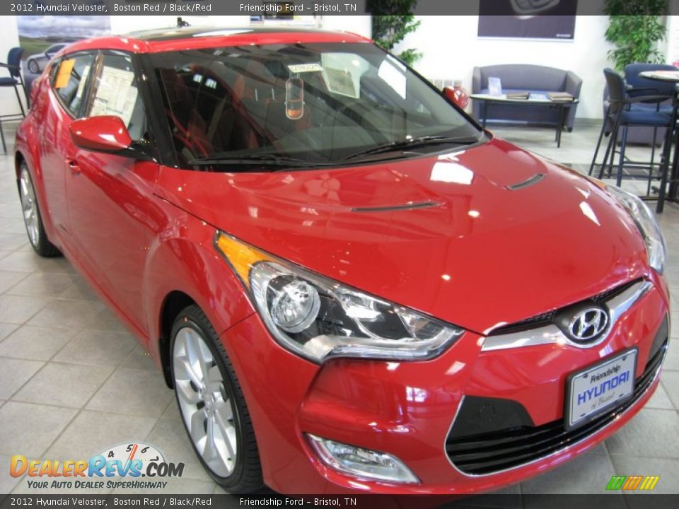 2012 Hyundai Veloster Boston Red / Black/Red Photo #4