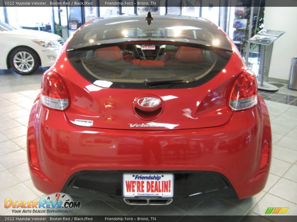 2012 Hyundai Veloster Boston Red / Black/Red Photo #7