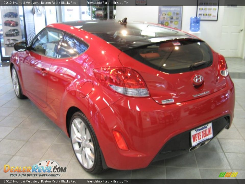 2012 Hyundai Veloster Boston Red / Black/Red Photo #8