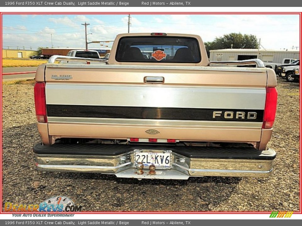 1996 Ford F350 XLT Crew Cab Dually Light Saddle Metallic / Beige Photo #4