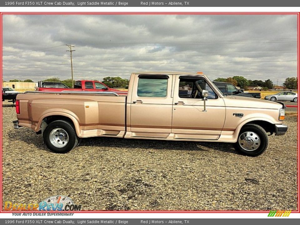 1996 Ford F350 XLT Crew Cab Dually Light Saddle Metallic / Beige Photo #7