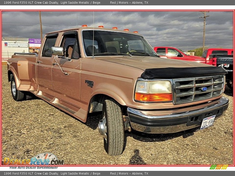 1996 Ford F350 XLT Crew Cab Dually Light Saddle Metallic / Beige Photo #8