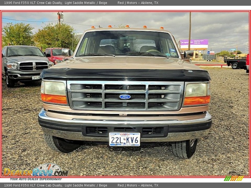 1996 Ford F350 XLT Crew Cab Dually Light Saddle Metallic / Beige Photo #10