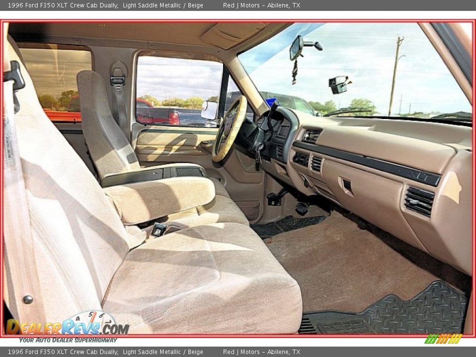1996 Ford F350 XLT Crew Cab Dually Light Saddle Metallic / Beige Photo #20