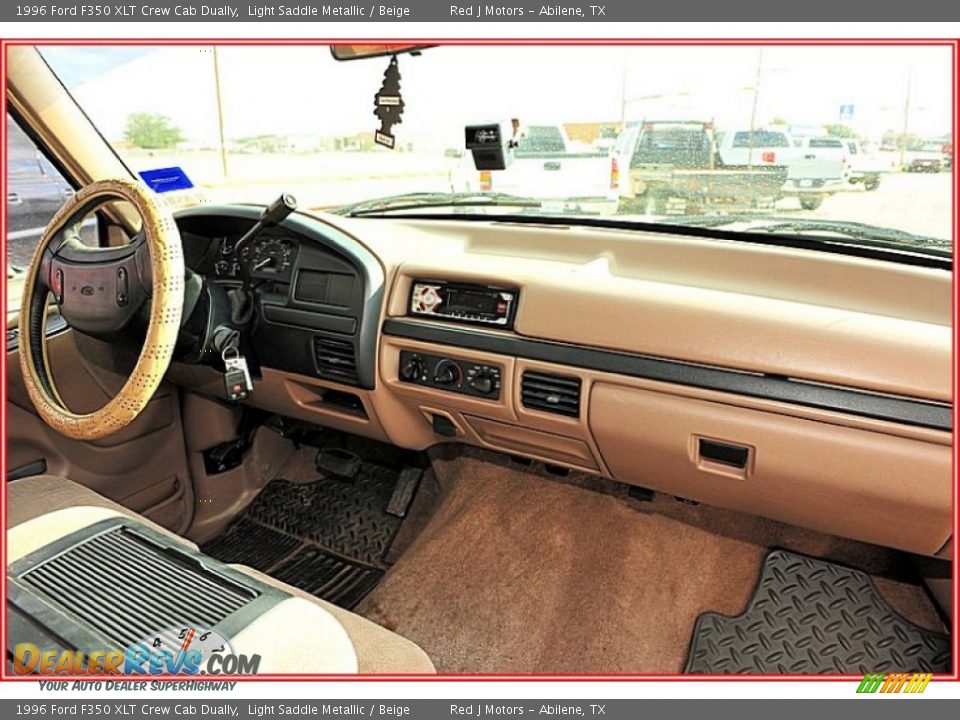 1996 Ford F350 XLT Crew Cab Dually Light Saddle Metallic / Beige Photo #21