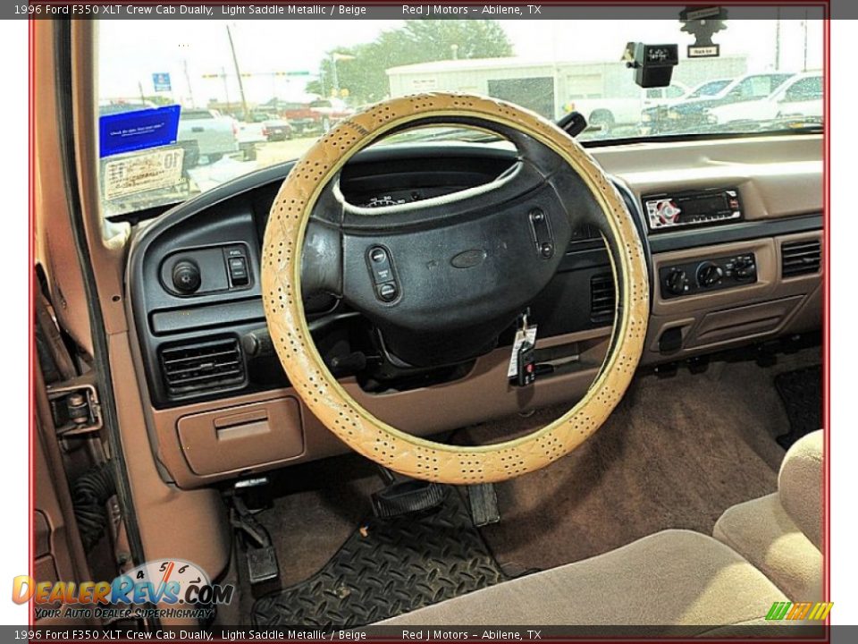 1996 Ford F350 XLT Crew Cab Dually Light Saddle Metallic / Beige Photo #26